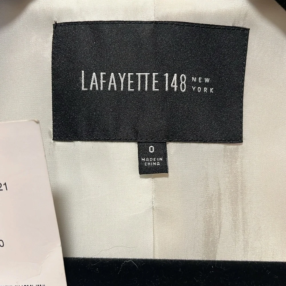 LAFAYETTE 148 NEW YORK (NWT) 100% Virgin Wool Cream Tailored Blazer, Size 0 - Picture 4 of 11